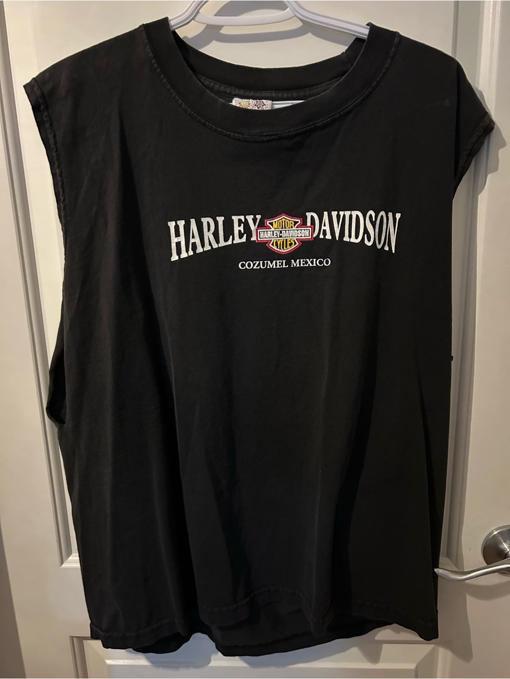 Harley-Davidson Black Sleeveless Logo Tee - Cozumel Mexico - XL
